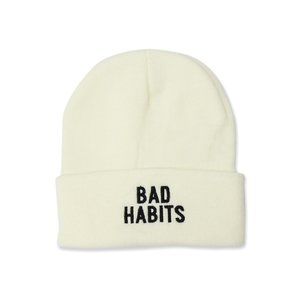 Bad Habit Embroidered Hat - White/Black